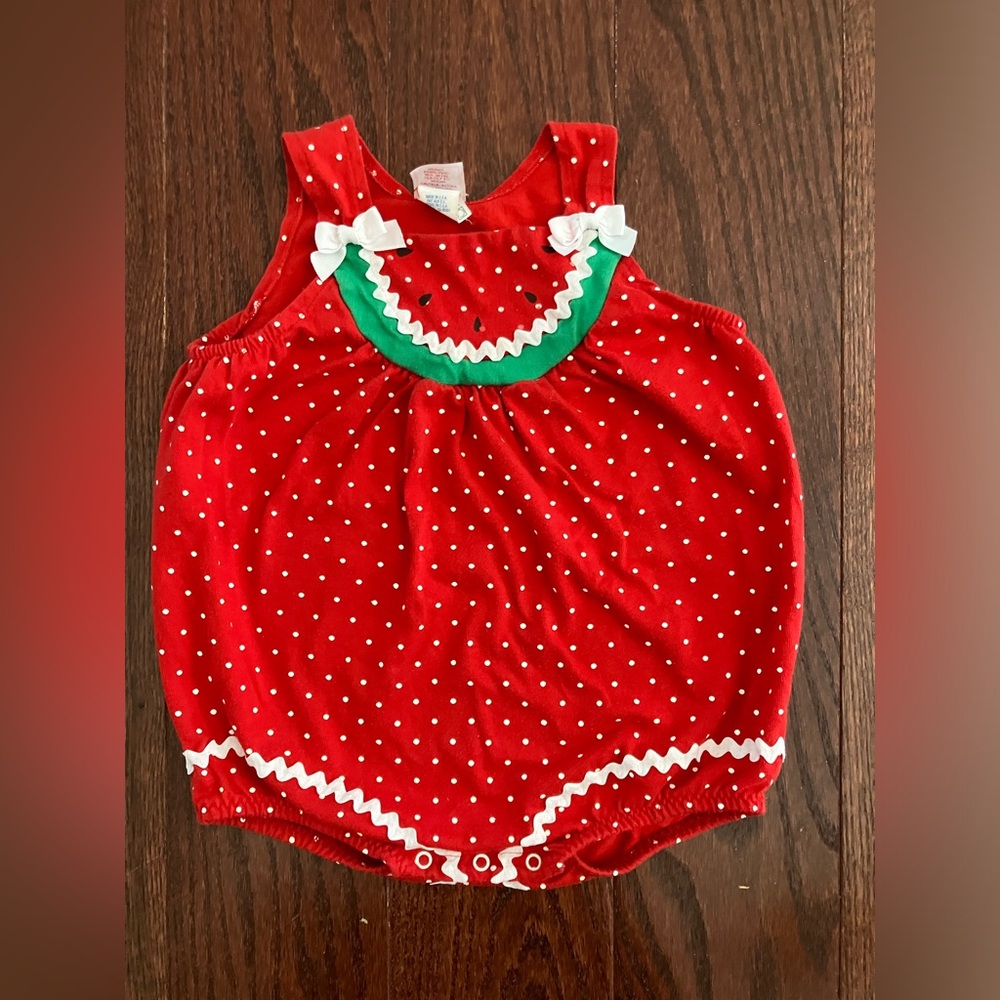 Vintage Buster Brown Watermelon Bubble Baby Romper 24 months